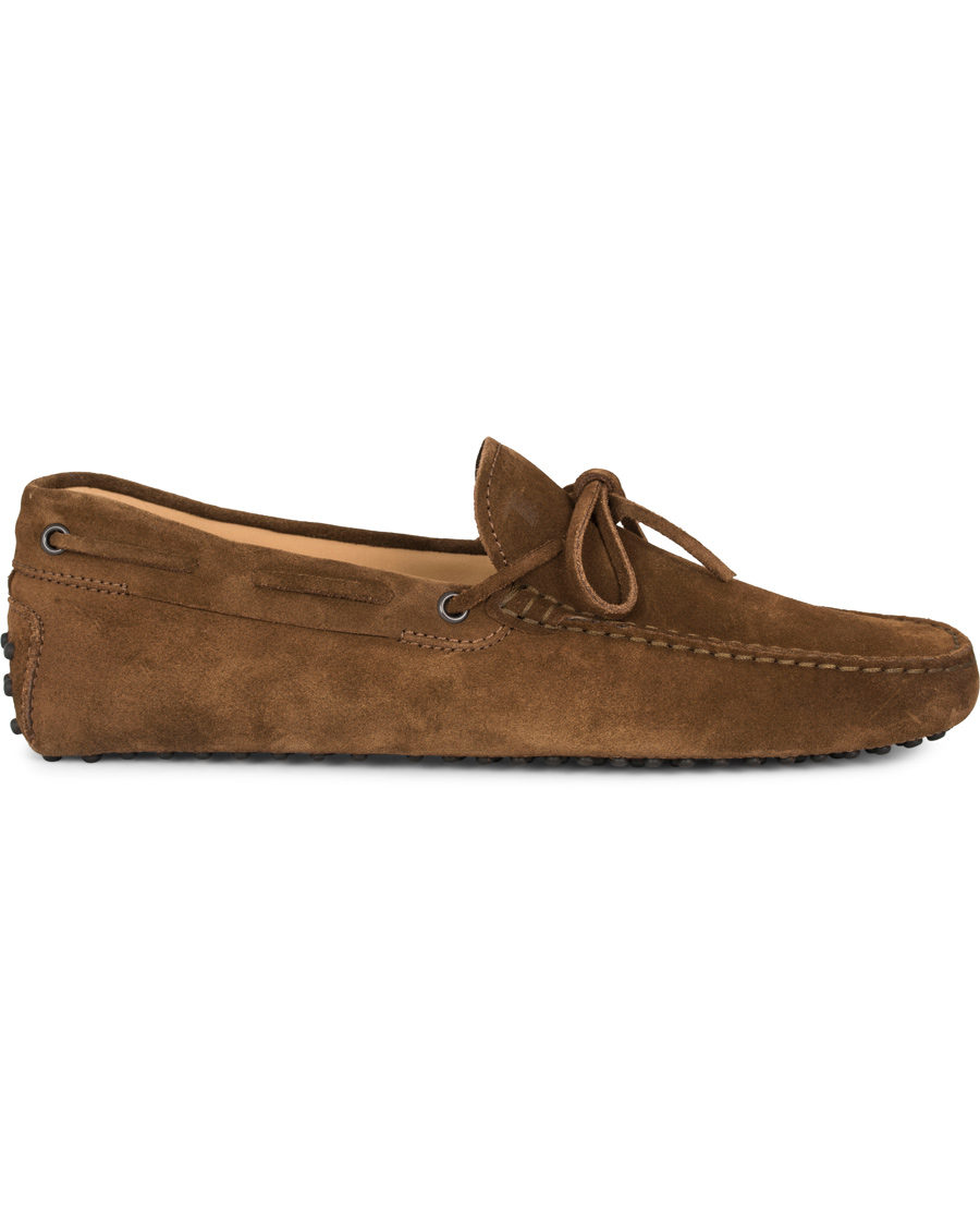 Herre | Tod's Laccetto Gommino Carshoe Light Brown Suede | Tod's | Laccetto Gommino Carshoe Light Brown Suede