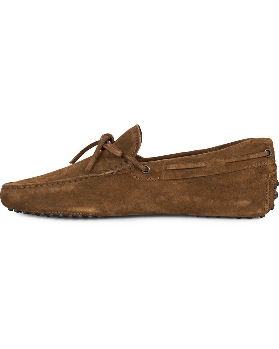 Herre | Tod's Laccetto Gommino Carshoe Light Brown Suede | Tod's | Laccetto Gommino Carshoe Light Brown Suede
