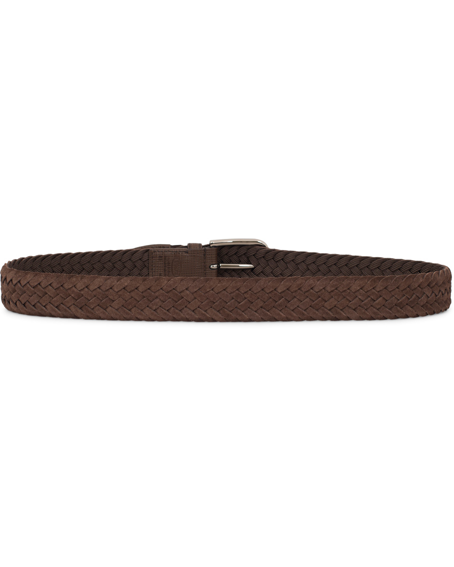 Herre | Tod's Intrecio Braided Suede 3,5 cm Belt Dark Brown | Tod's | Intrecio Braided Suede 3,5 cm Belt Dark Brown