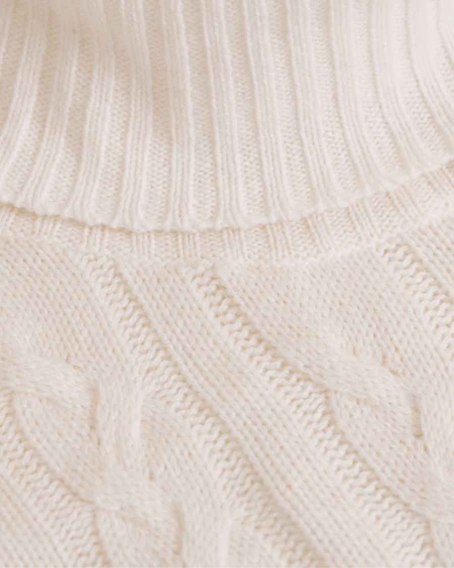 Herre | Gensere | Hackett | The Submariner Cable Roll Neck Ecru