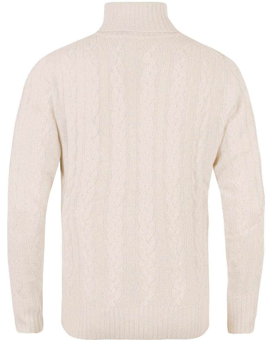 Herre | Gensere | Hackett | The Submariner Cable Roll Neck Ecru