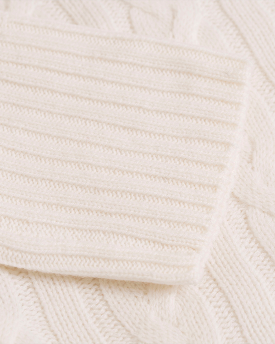 Herre | Gensere | Hackett | The Submariner Cable Roll Neck Ecru
