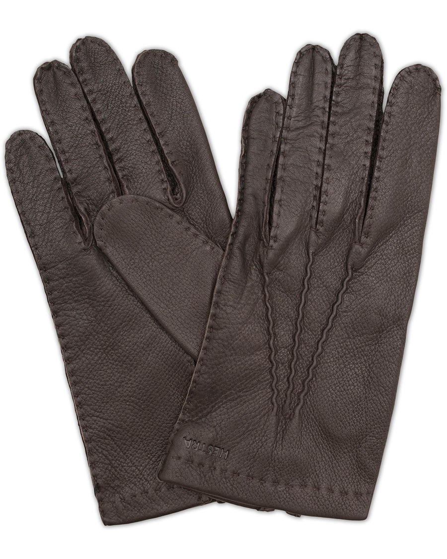 Herre | Hestra Henry Unlined Deerskin Glove Dark Brown | Hestra | Henry Unlined Deerskin Glove Dark Brown