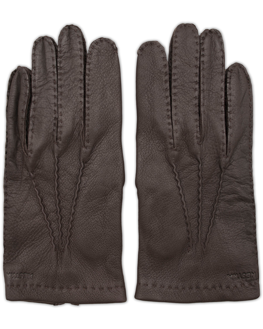 Herre | Hestra Henry Unlined Deerskin Glove Dark Brown | Hestra | Henry Unlined Deerskin Glove Dark Brown