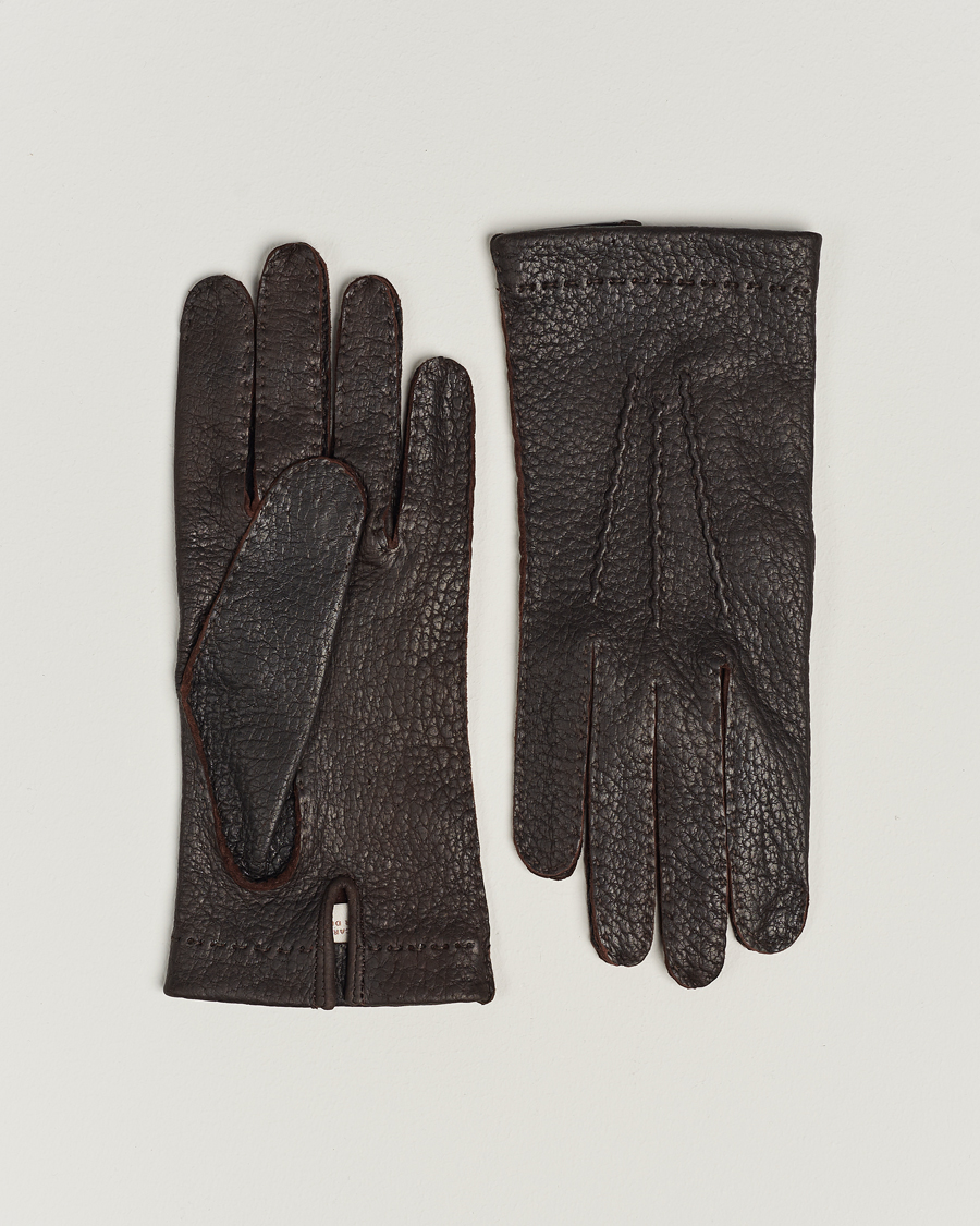Herre | Hestra Peccary Handsewn Unlined Glove Espresso | Hestra | Peccary Handsewn Unlined Glove Espresso
