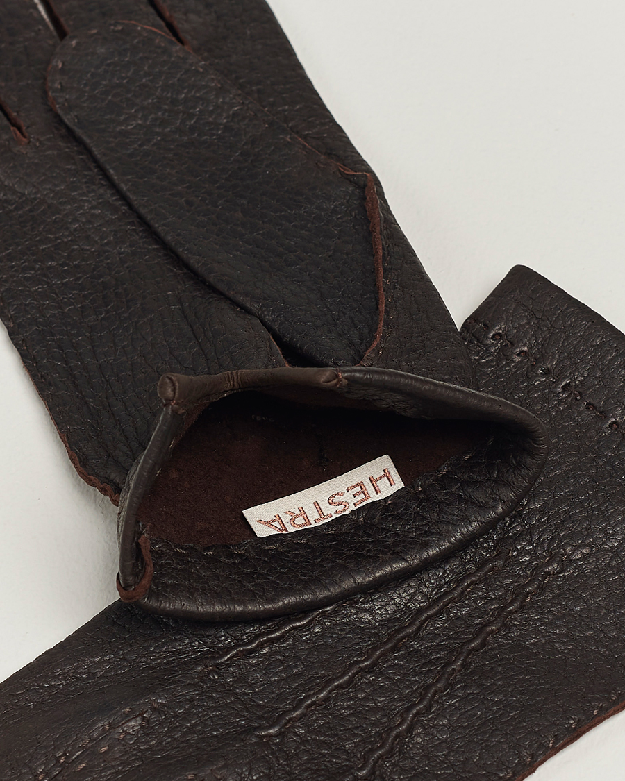 Herre | Business & Beyond | Hestra | Peccary Handsewn Unlined Glove Espresso