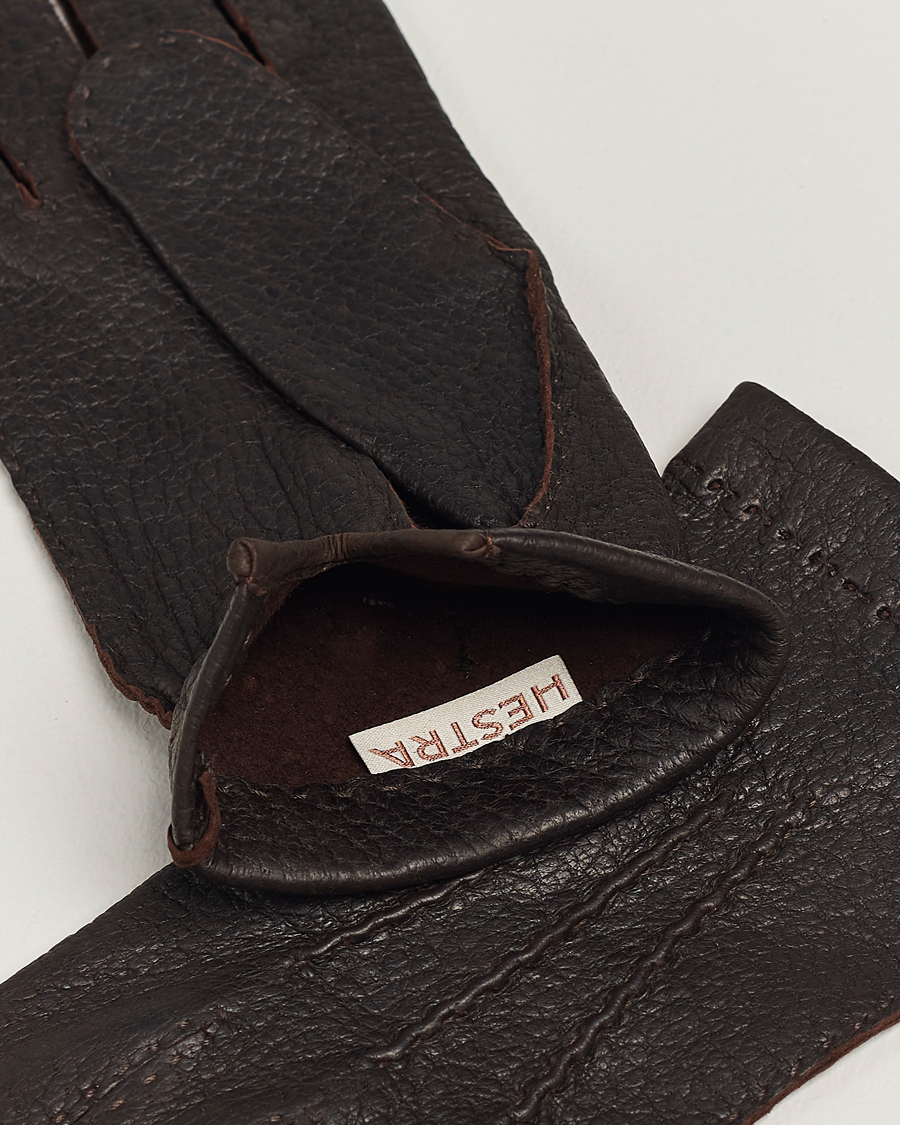 Herre | Hestra | Hestra | Peccary Handsewn Unlined Glove Espresso