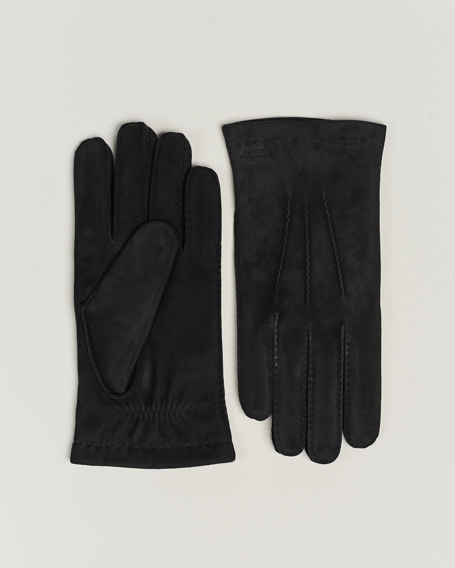 Herre | Hestra | Hestra | Arthur Wool Lined Suede Glove Black