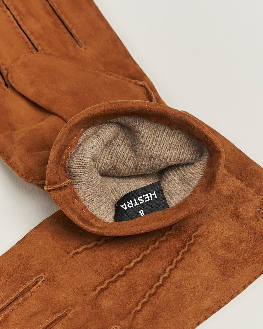 Herre | Hansker | Hestra | Arthur Wool Lined Suede Glove Cognac