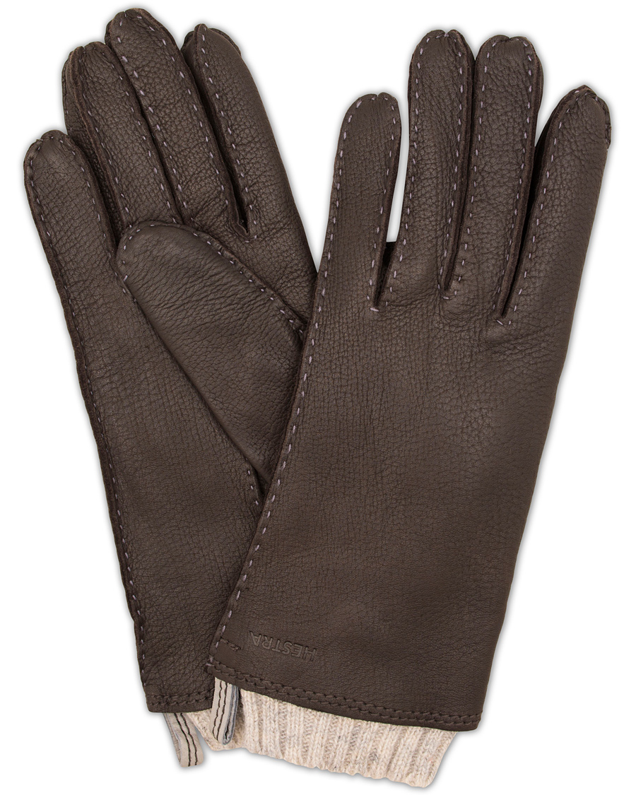 Herre | Hestra Tony Wool Lined Deerskin Glove Dark Brown | Hestra | Tony Wool Lined Deerskin Glove Dark Brown