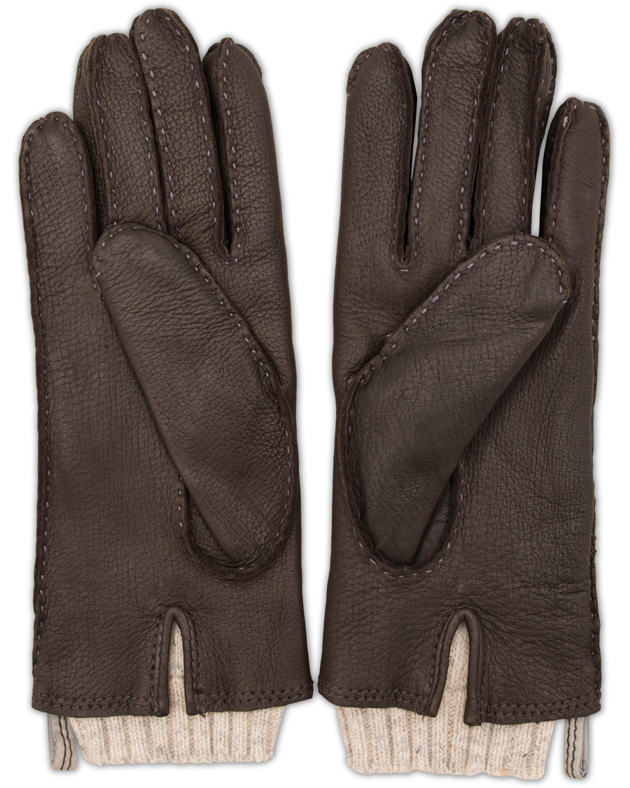 Herre | Hestra Tony Wool Lined Deerskin Glove Dark Brown | Hestra | Tony Wool Lined Deerskin Glove Dark Brown