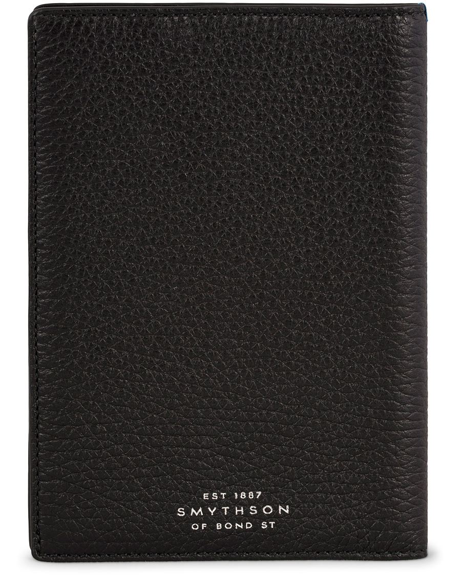 Herre | Smythson Burlington Passport Cover Black Deerskin | Smythson | Burlington Passport Cover Black Deerskin