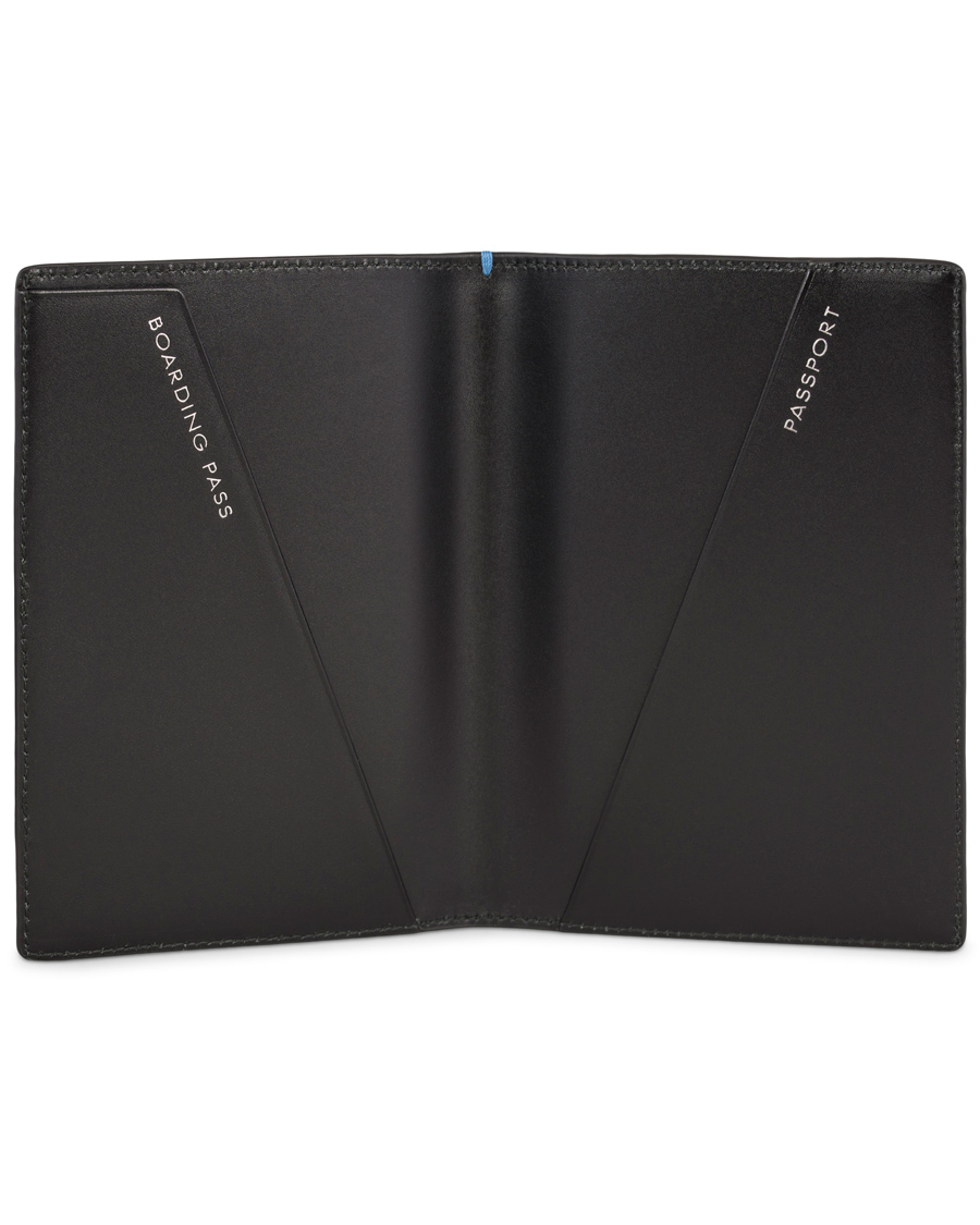 Herre | Smythson Burlington Passport Cover Black Deerskin | Smythson | Burlington Passport Cover Black Deerskin