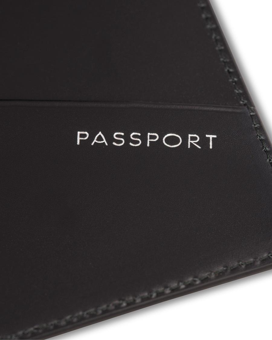 Herre | Smythson Burlington Passport Cover Black Deerskin | Smythson | Burlington Passport Cover Black Deerskin