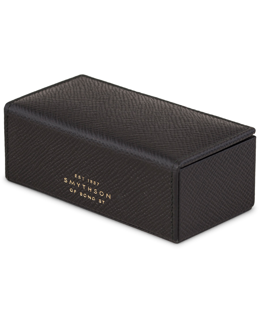 Herre | Smythson Panama Mini Cufflink Box Black Printed Calf | Smythson | Panama Mini Cufflink Box Black Printed Calf