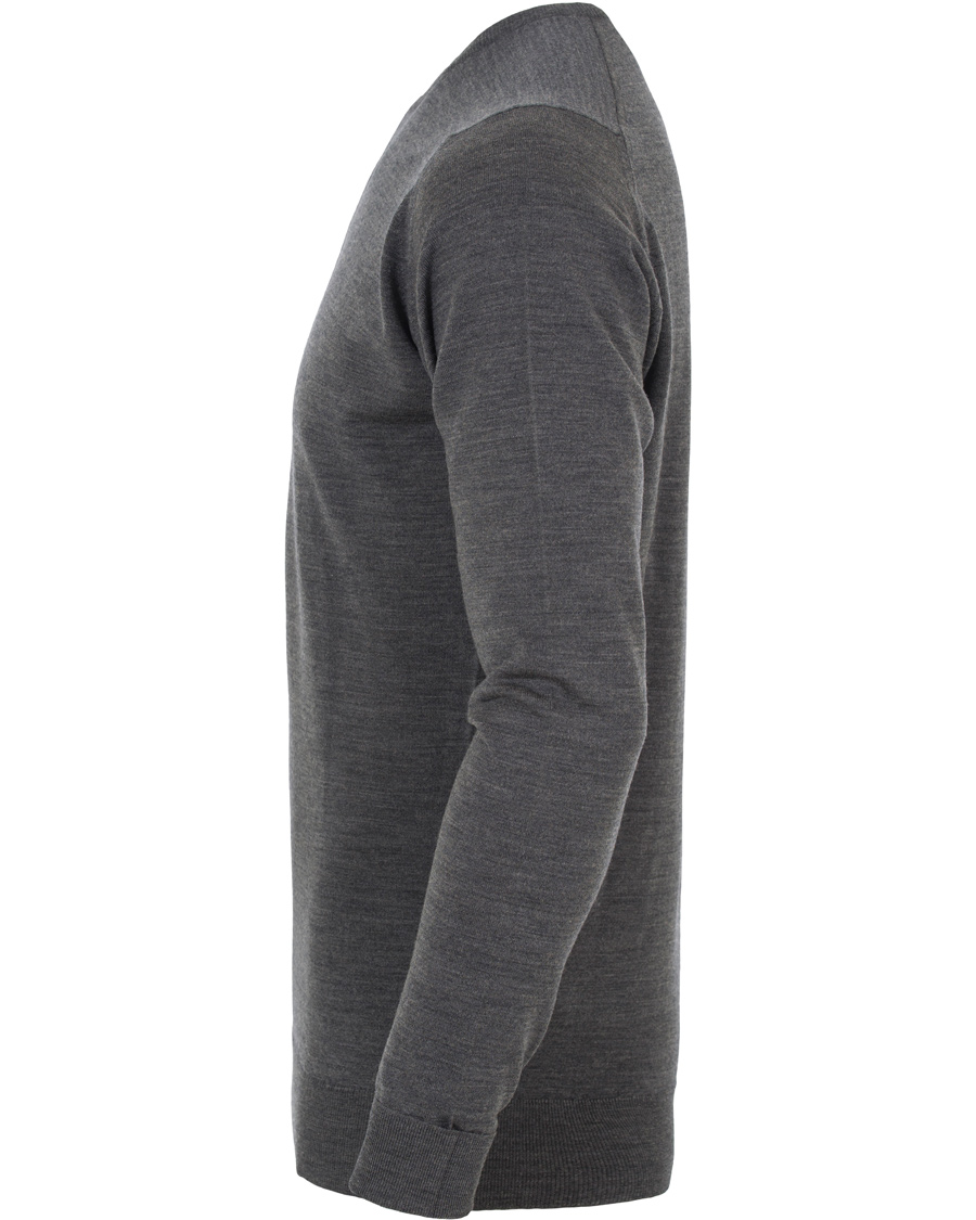 Herre | Gensere | John Smedley | Marcus Easy Fit Fine Merino C-Neck Pullover Charcoal