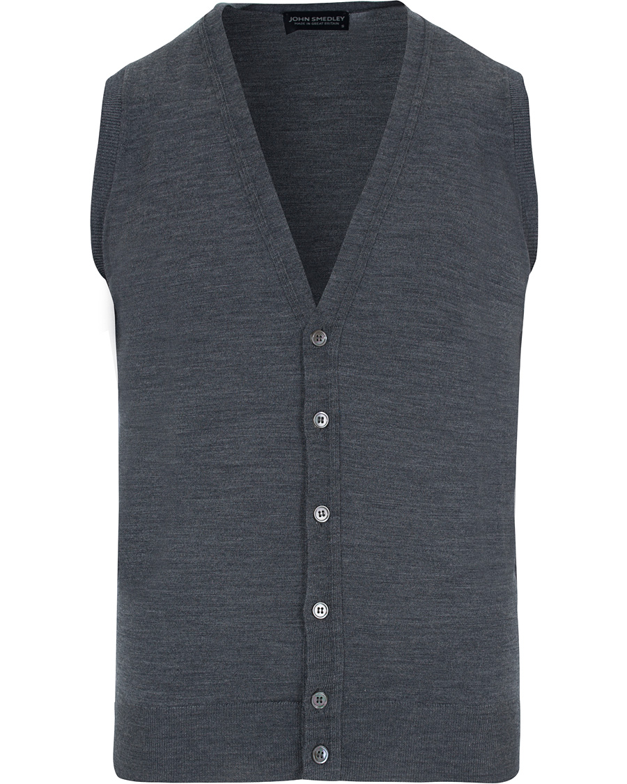 Herre | Gensere | John Smedley | Finagon Slim Fit Waistcoat Charcoal