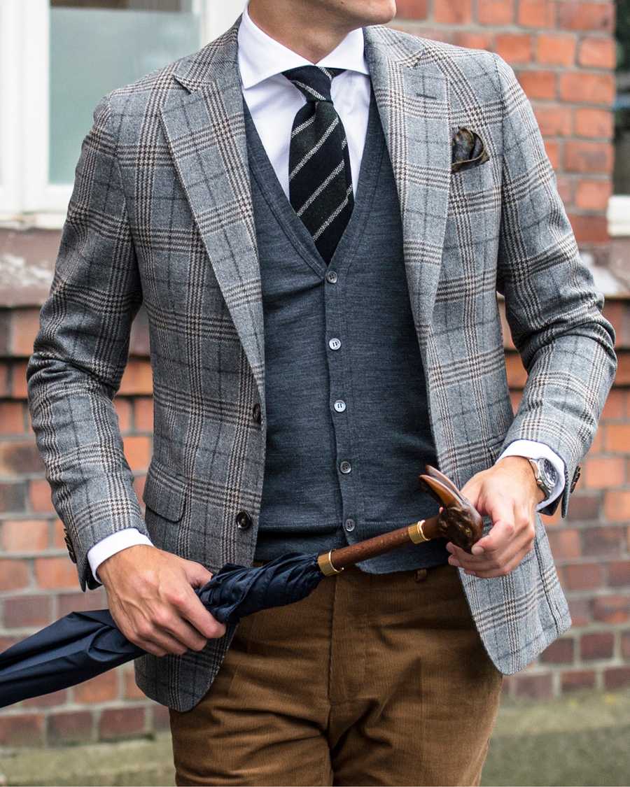 Herre | Gensere | John Smedley | Finagon Slim Fit Waistcoat Charcoal
