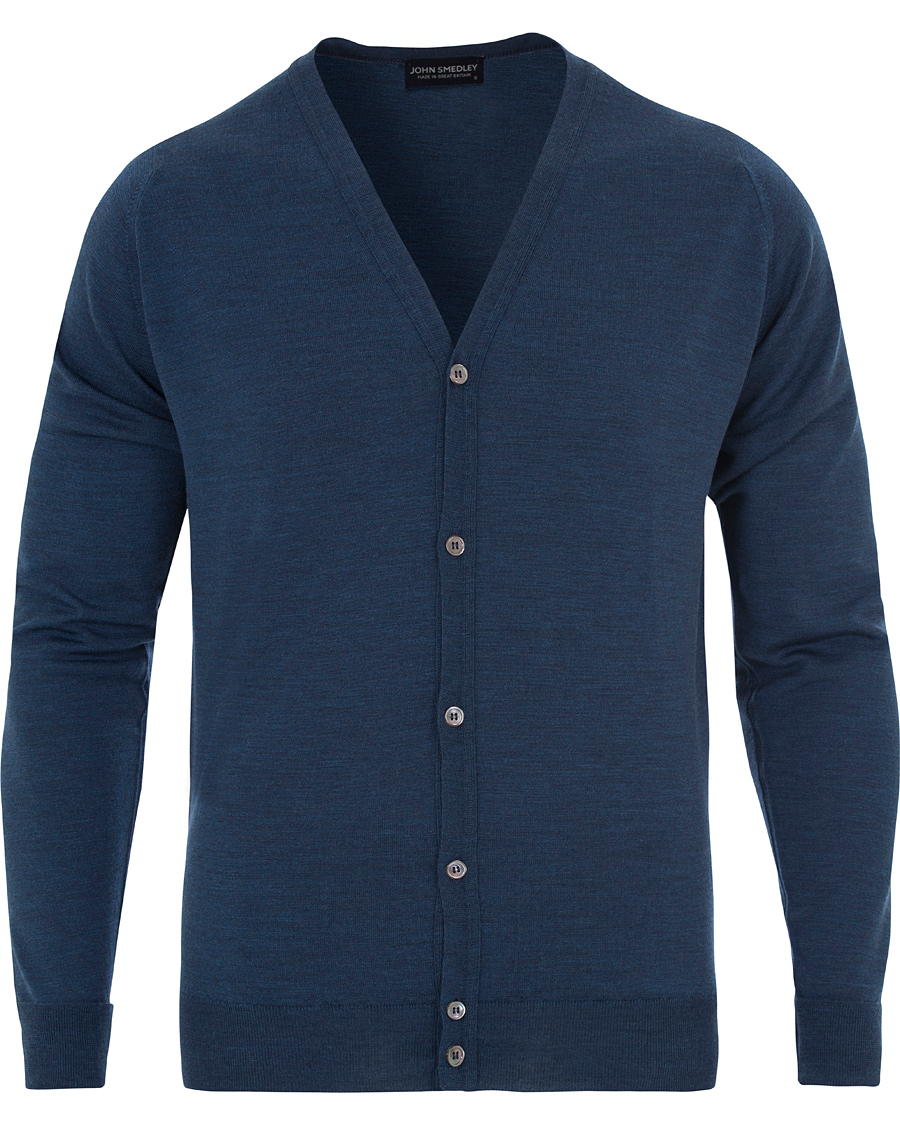 Herre | Gensere | John Smedley | Bryn Extra Fine Merino Cardigan Indigo