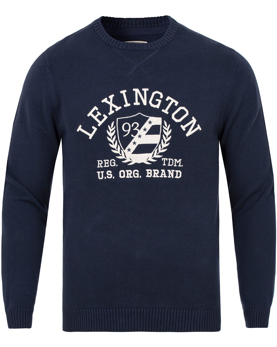 Herre | Gensere | Lexington | Nelson Knitted Sweatshirt Deepest Blue