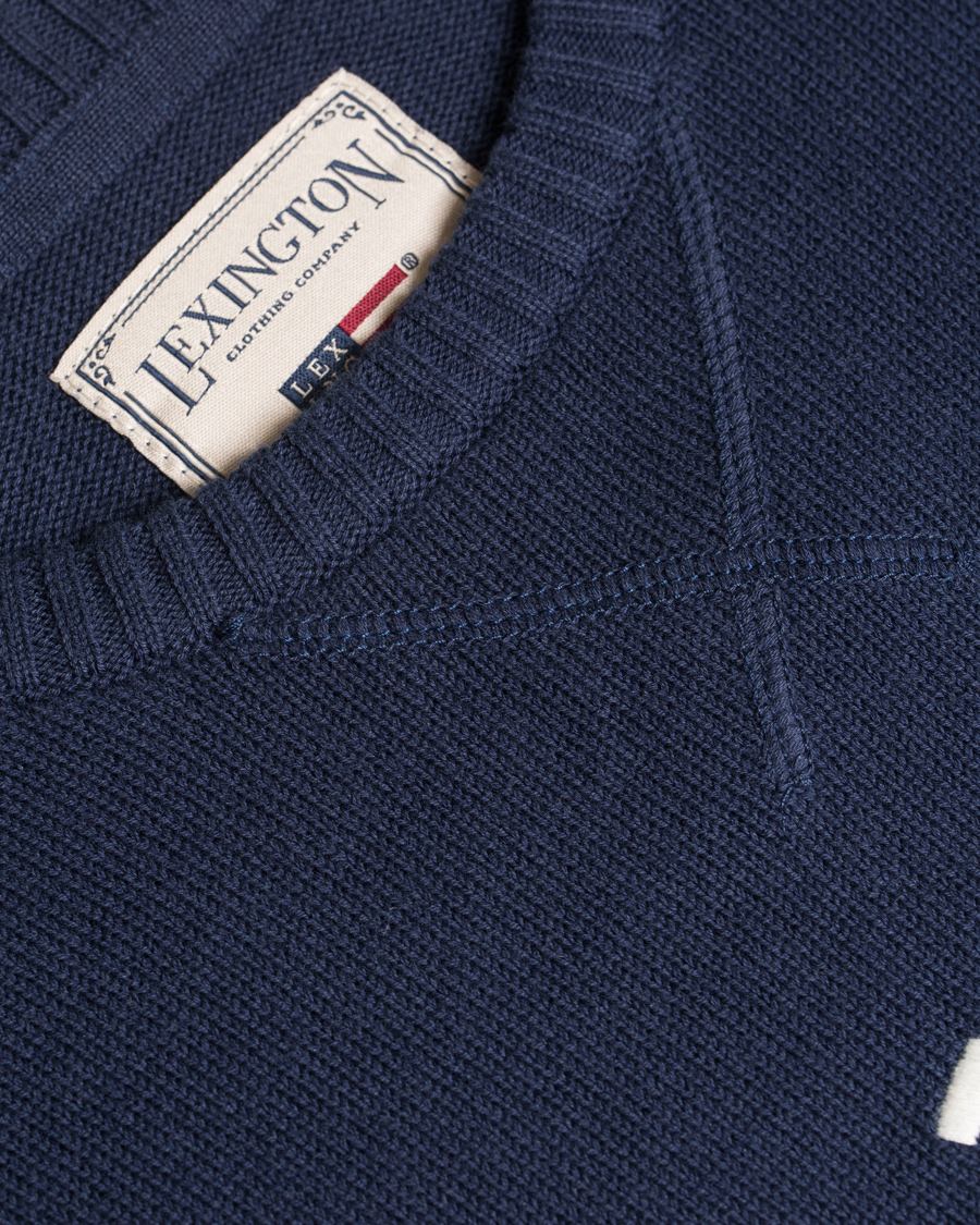 Herre | Gensere | Lexington | Nelson Knitted Sweatshirt Deepest Blue