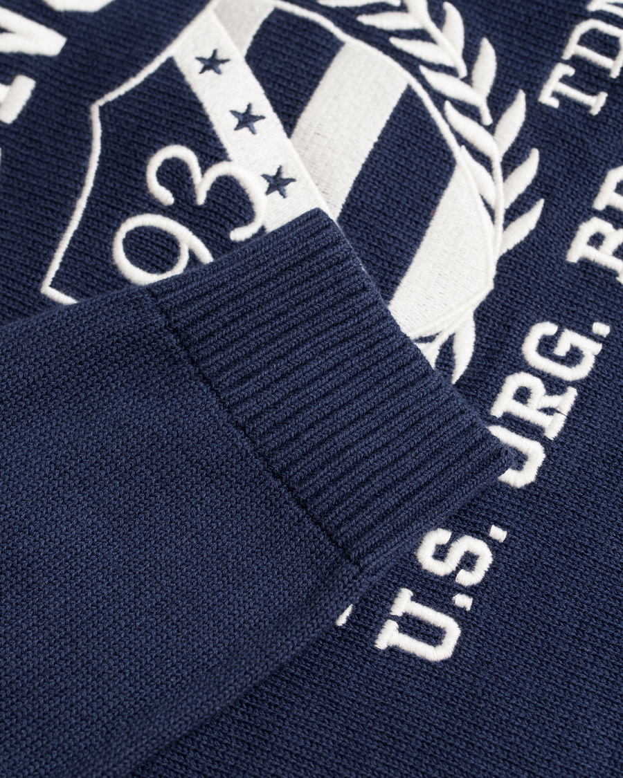 Herre | Gensere | Lexington | Nelson Knitted Sweatshirt Deepest Blue