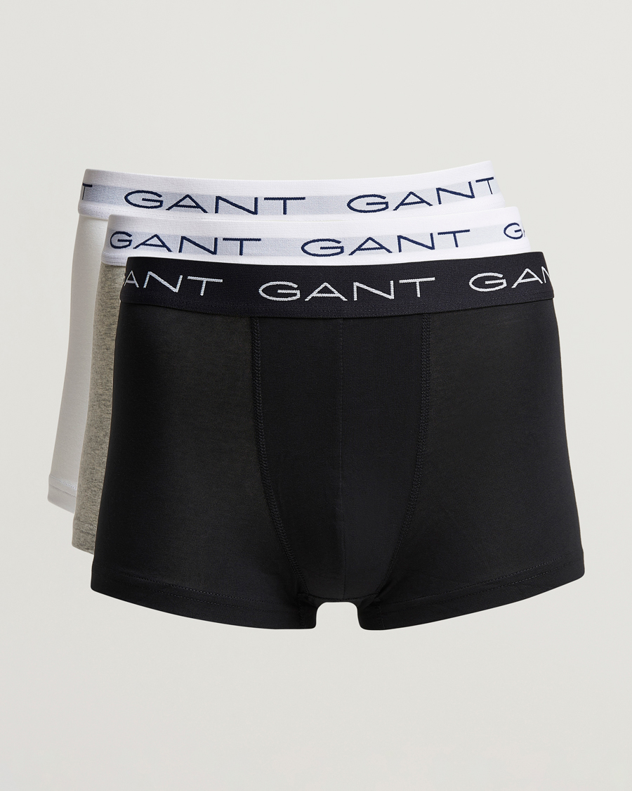 Herre | Undertøy | GANT | 3-Pack Trunk Boxer White/Black/Grey Melange