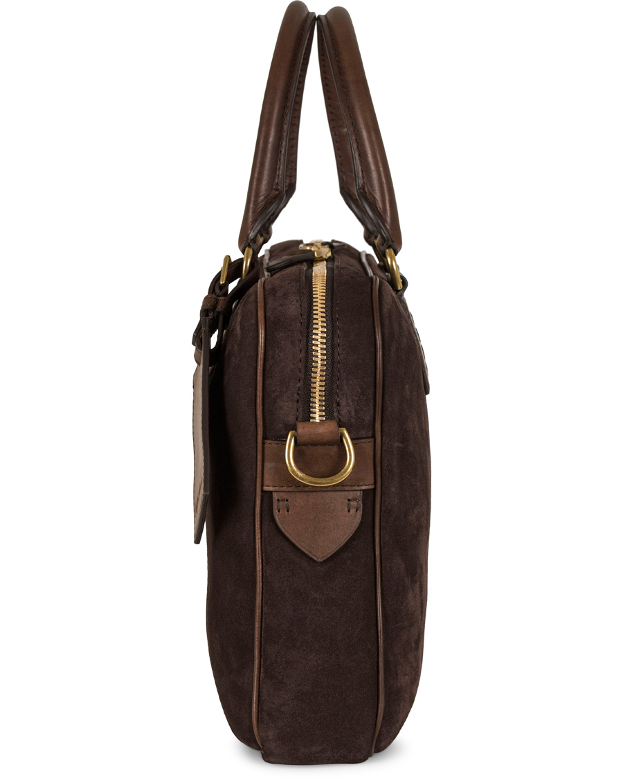 Herre | Ralph Lauren Purple Label Crossbody Briefcase Espresso Suede | Ralph Lauren Purple Label | Crossbody Briefcase Espresso Suede