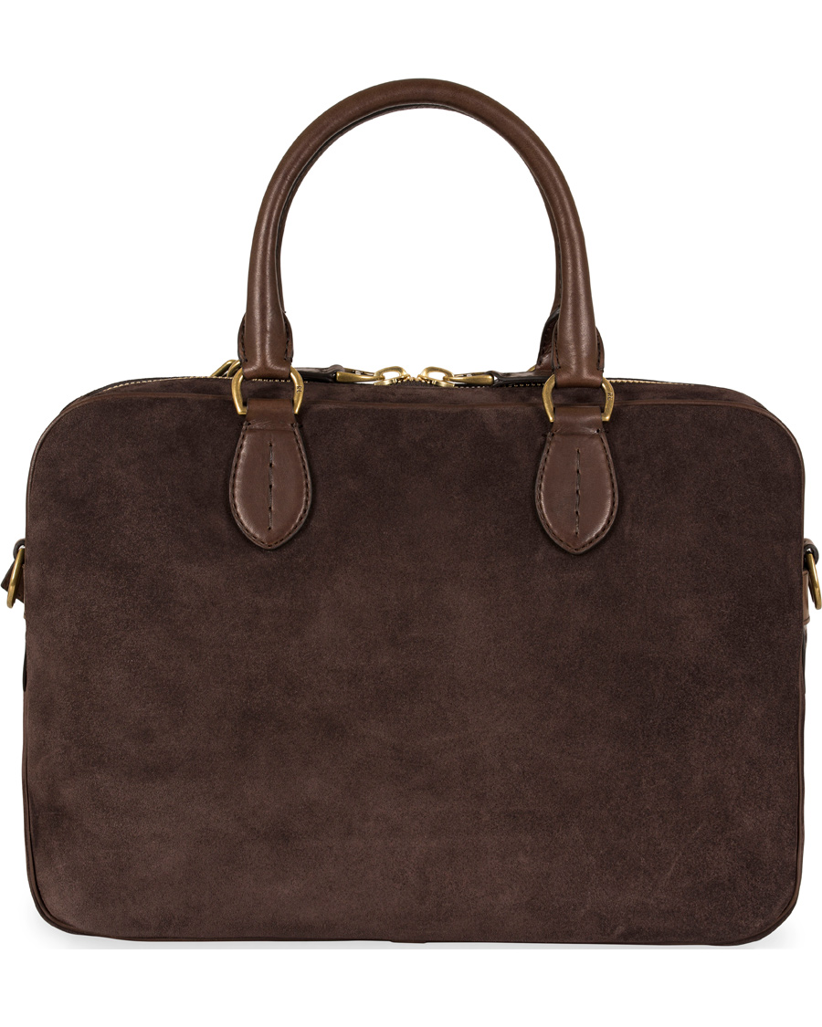 Herre | Ralph Lauren Purple Label Crossbody Briefcase Espresso Suede | Ralph Lauren Purple Label | Crossbody Briefcase Espresso Suede