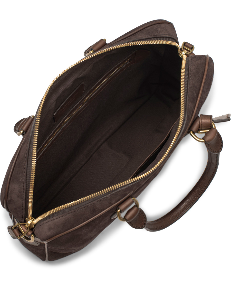 Herre | Ralph Lauren Purple Label Crossbody Briefcase Espresso Suede | Ralph Lauren Purple Label | Crossbody Briefcase Espresso Suede