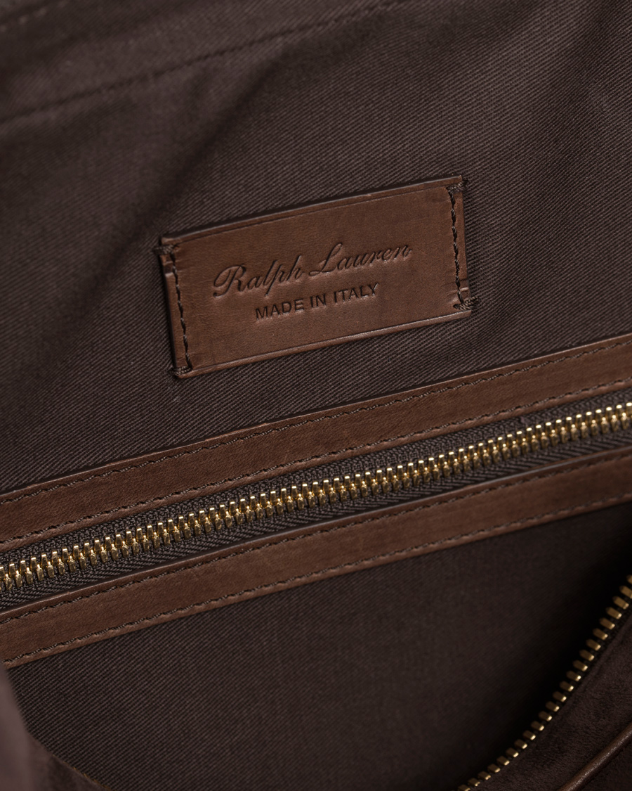 Herre | Ralph Lauren Purple Label Crossbody Briefcase Espresso Suede | Ralph Lauren Purple Label | Crossbody Briefcase Espresso Suede