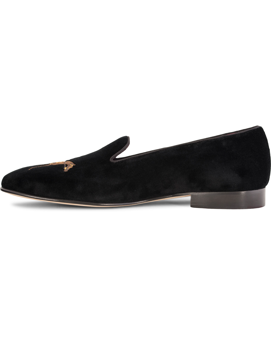 Herre | Ralph Lauren Purple Label Collis Novelty Slippers Floral Jacquard Black | Ralph Lauren Purple Label | Collis Novelty Slippers Floral Jacquard Black
