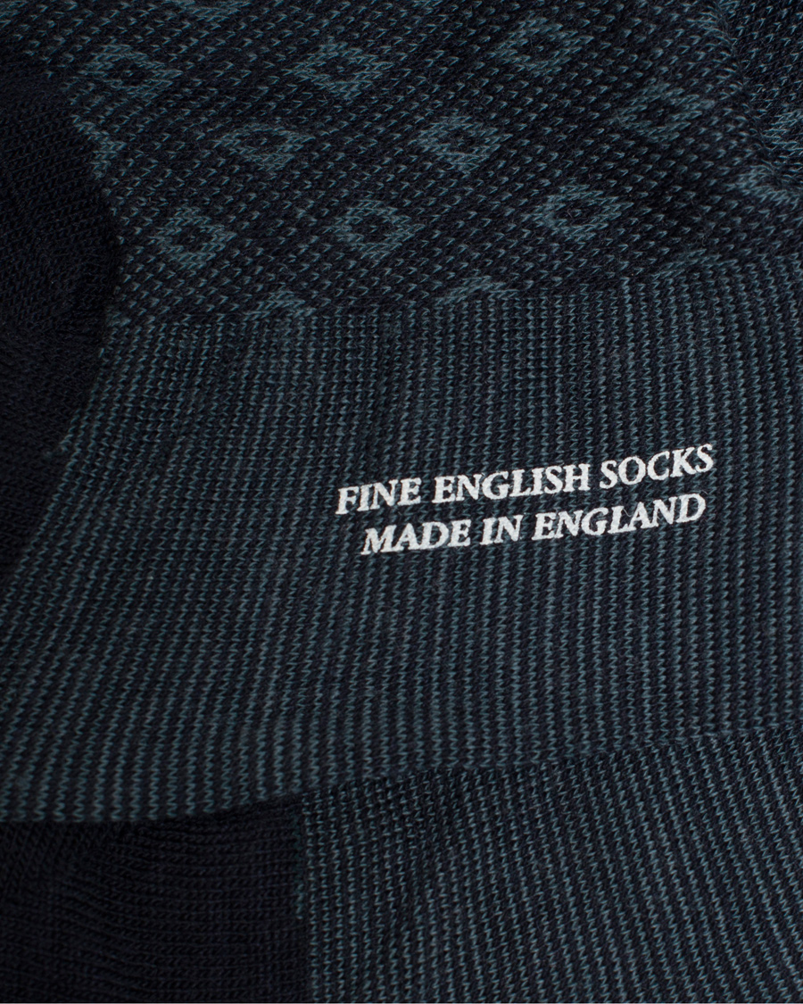 Herre | Undertøy | Pantherella | Belford Bird's Eye Wool/Nylon Sock Navy