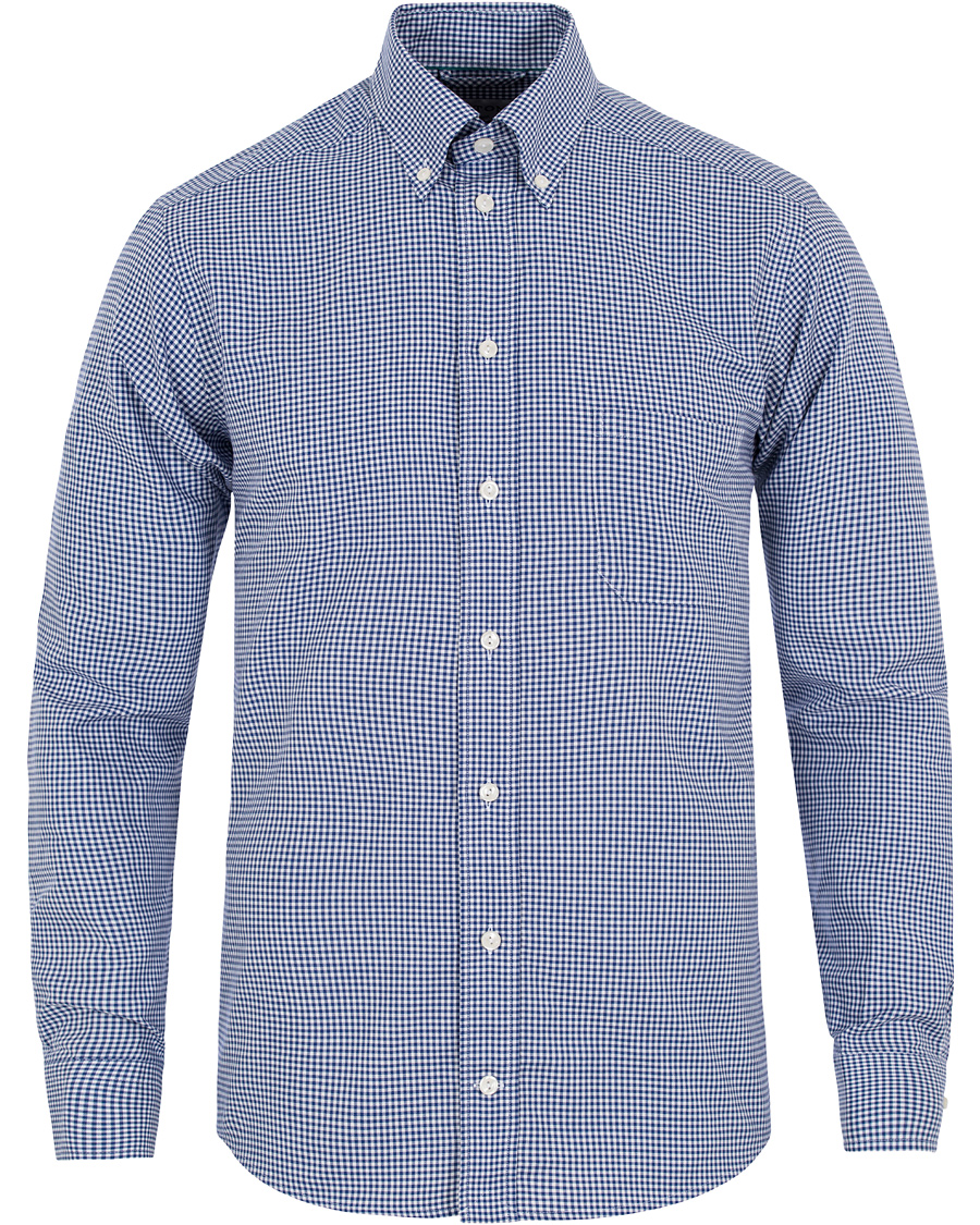 Herre | Skjorter | Eton | Slim Fit Button Down Check Shirt Blue