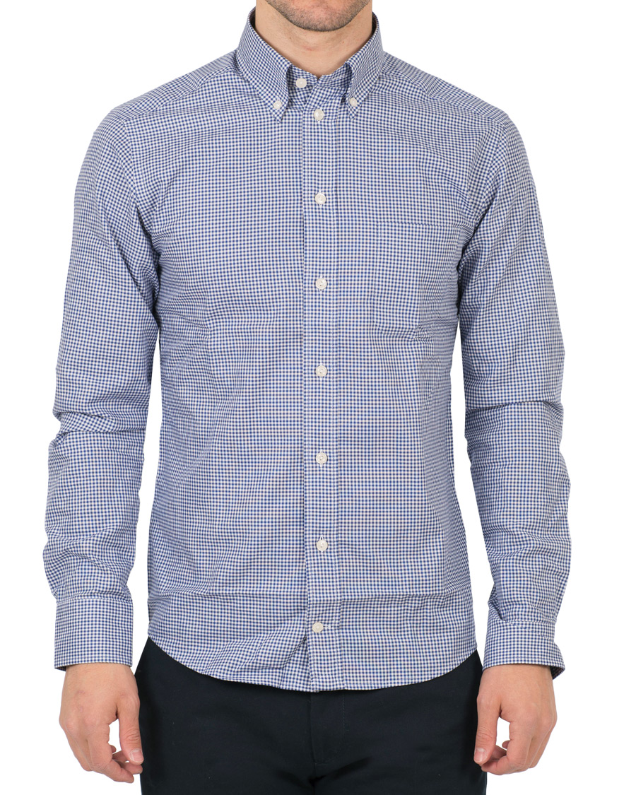 Herre | Skjorter | Eton | Slim Fit Button Down Check Shirt Blue