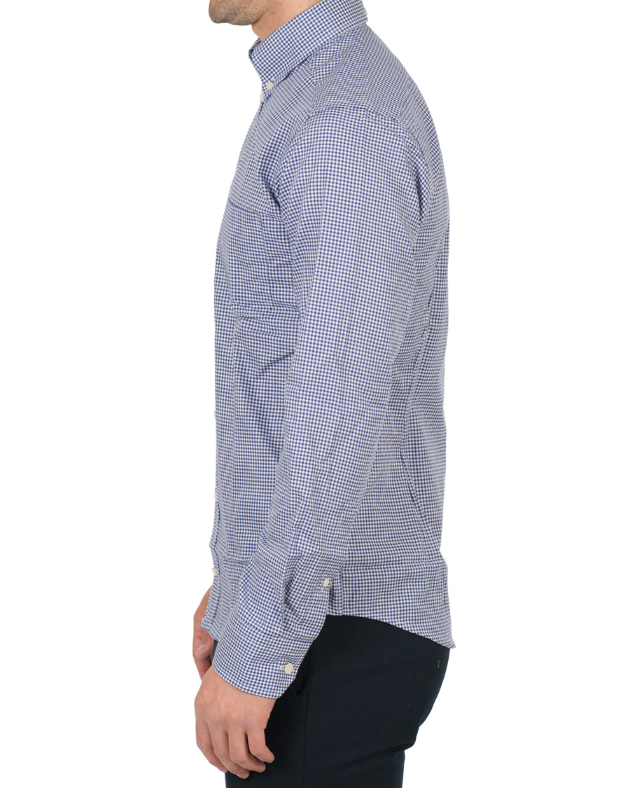 Herre | Skjorter | Eton | Slim Fit Button Down Check Shirt Blue