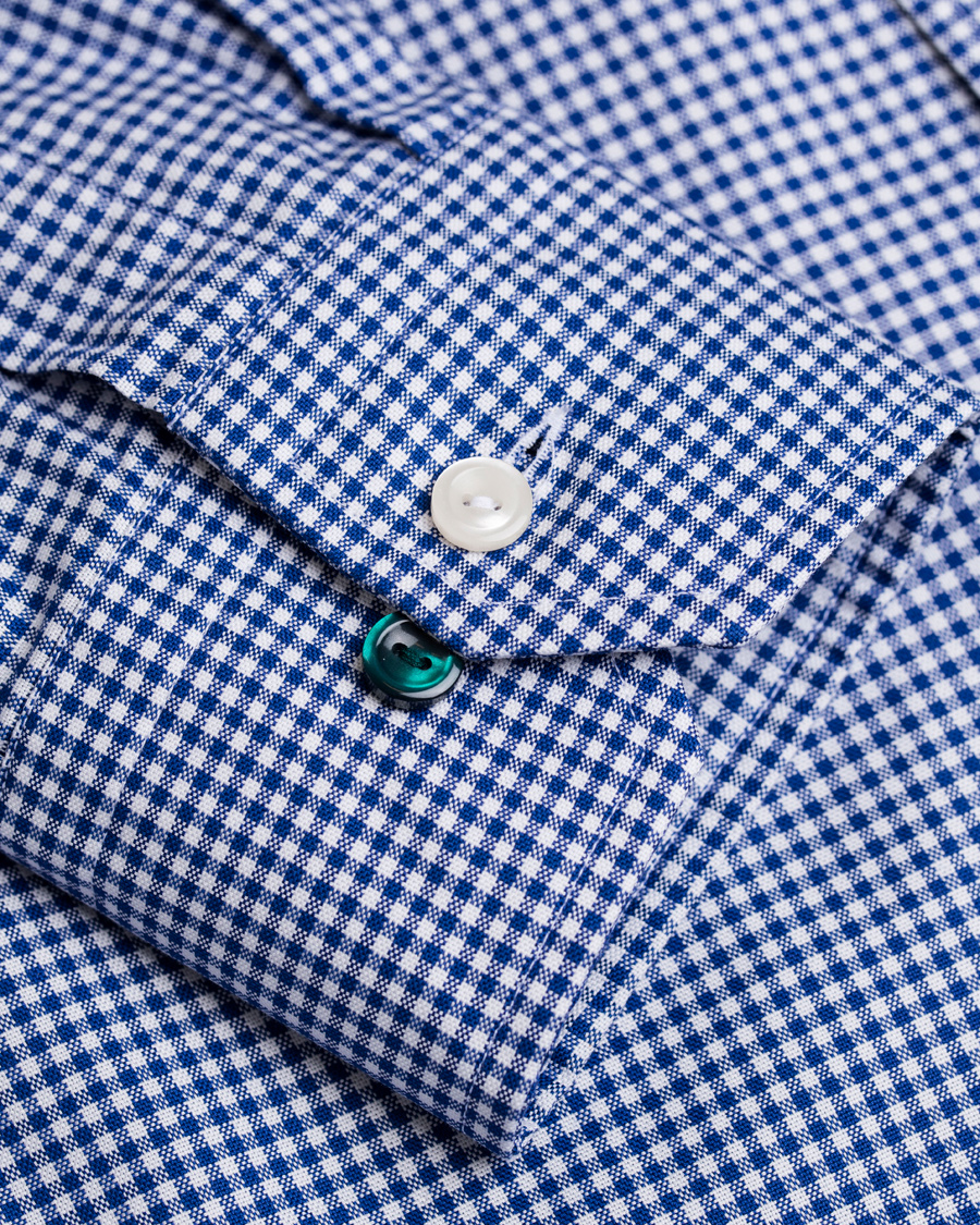 Herre | Skjorter | Eton | Slim Fit Button Down Check Shirt Blue