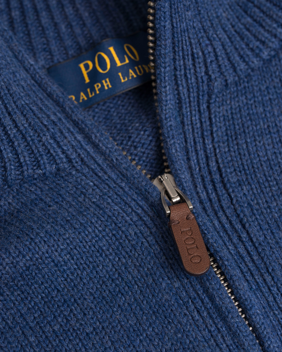 Herre | Gensere | Polo Ralph Lauren | Cotton/Curado Half Zip Sweater Shale Blue Heather