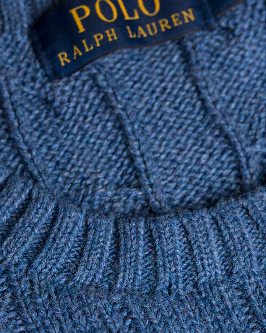 Herre | Gensere | Polo Ralph Lauren | Cotton Cable Crew Neck Pullover Night Blue Heather