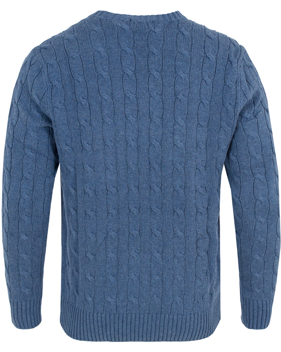 Herre | Gensere | Polo Ralph Lauren | Cotton Cable Crew Neck Pullover Night Blue Heather