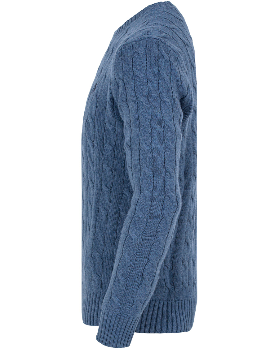 Herre | Gensere | Polo Ralph Lauren | Cotton Cable Crew Neck Pullover Night Blue Heather
