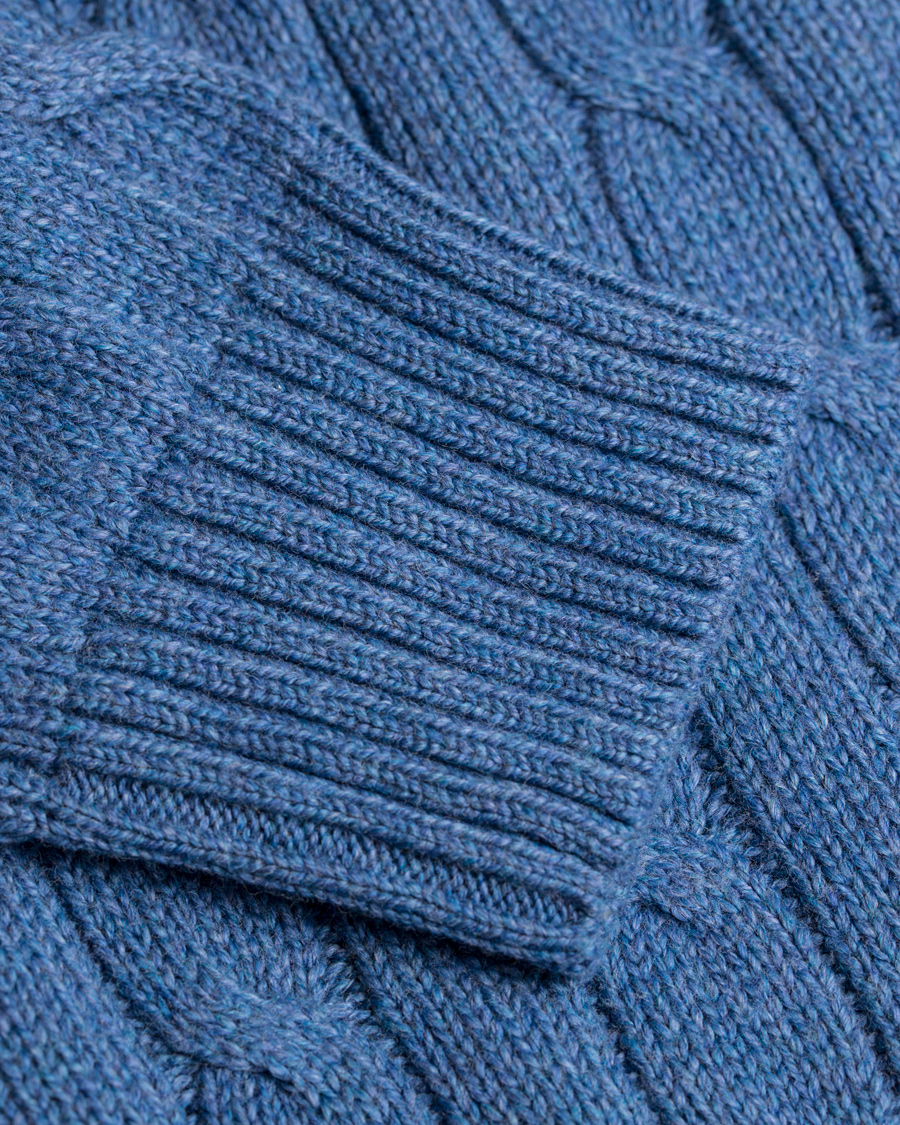 Herre | Gensere | Polo Ralph Lauren | Cotton Cable Crew Neck Pullover Night Blue Heather