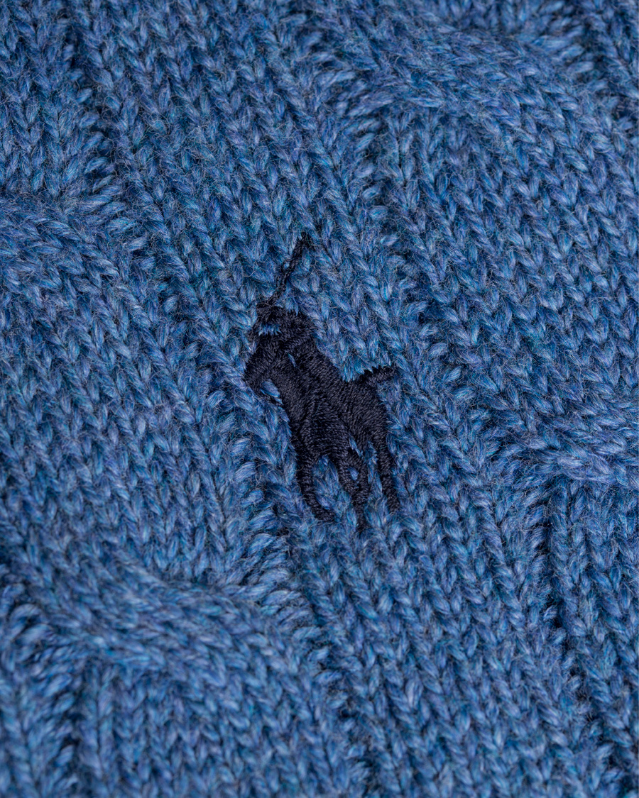 Herre | Gensere | Polo Ralph Lauren | Cotton Cable Crew Neck Pullover Night Blue Heather