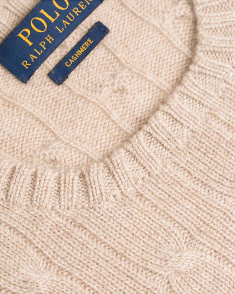 Herre | Gensere | Polo Ralph Lauren | Cashmere Knitted Cable Oatmeal