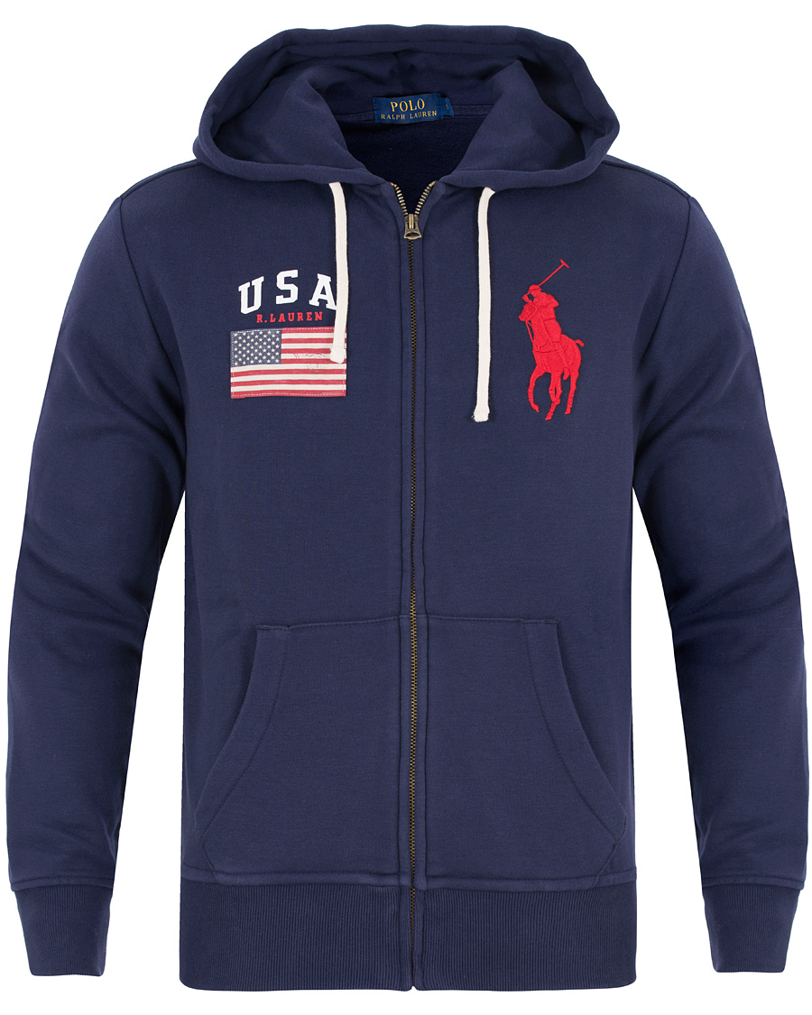 Herre | Gensere | Polo Ralph Lauren | USA Full Zip Hoodie French Navy