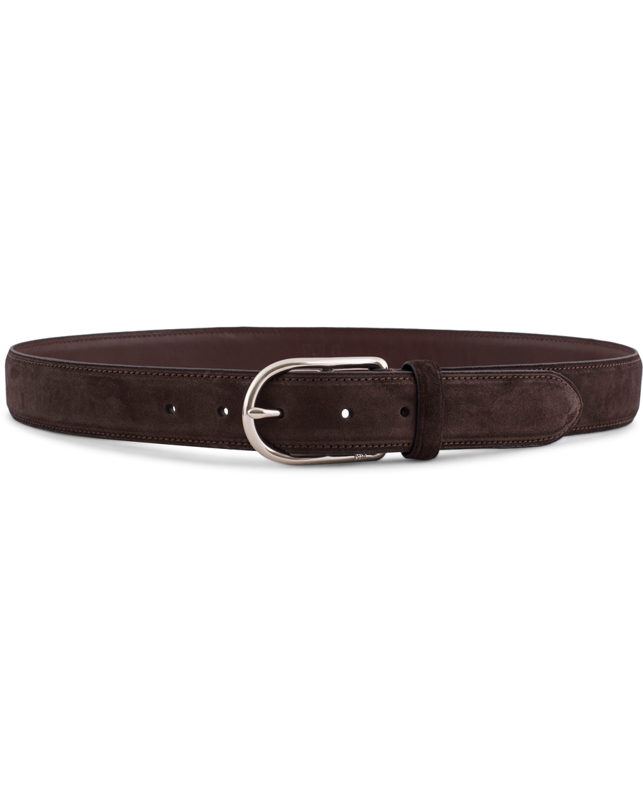 Herre | Polo Ralph Lauren Suede 3,5 cm Belt Mahogany Brown | Polo Ralph Lauren | Suede 3,5 cm Belt Mahogany Brown