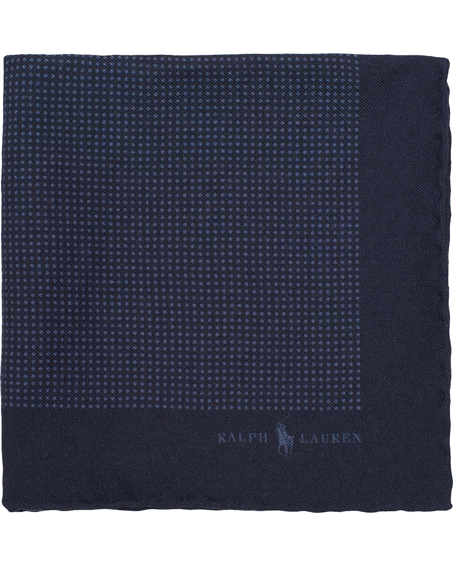 Herre | Polo Ralph Lauren Textured Woolen Print Dot Pocket Square Navy/Blue | Polo Ralph Lauren | Textured Woolen Print Dot Pocket Square Navy/Blue