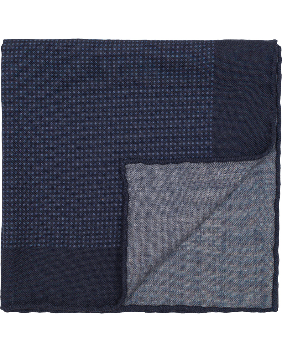 Herre | Polo Ralph Lauren Textured Woolen Print Dot Pocket Square Navy/Blue | Polo Ralph Lauren | Textured Woolen Print Dot Pocket Square Navy/Blue