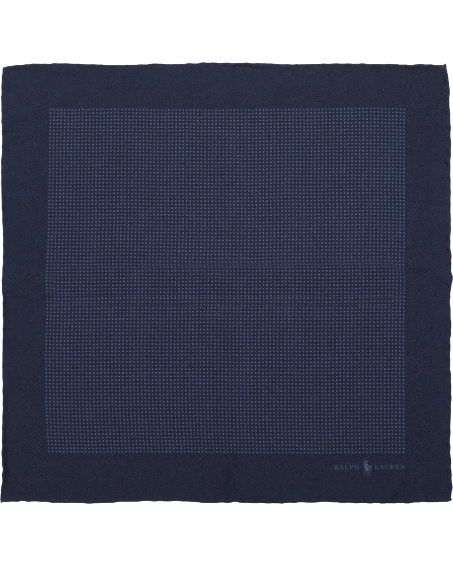 Herre | Polo Ralph Lauren Textured Woolen Print Dot Pocket Square Navy/Blue | Polo Ralph Lauren | Textured Woolen Print Dot Pocket Square Navy/Blue