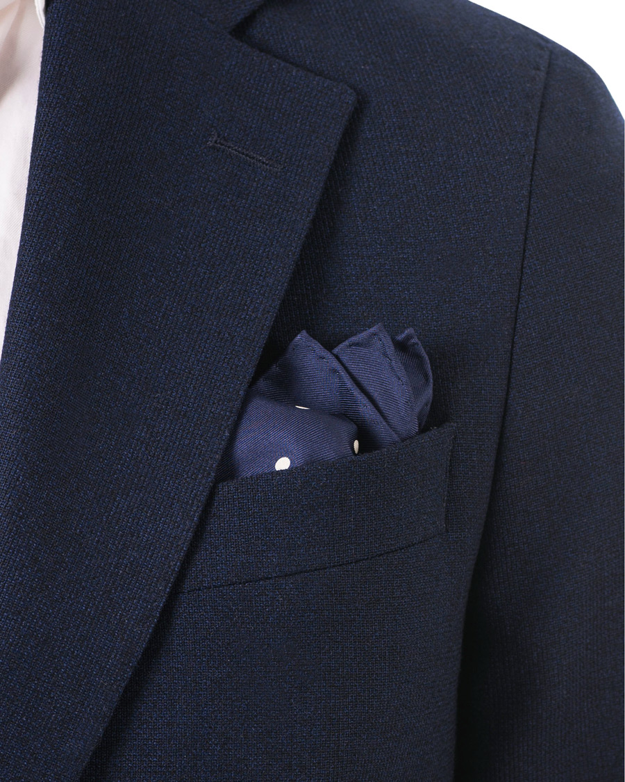 Herre | Turnbull & Asser Silk Dot Handkerchief Navy | Turnbull & Asser | Silk Dot Handkerchief Navy